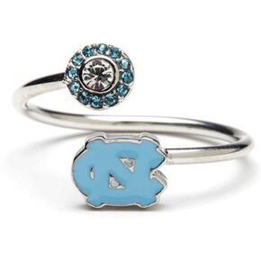 Stone Armory University of North Carolina Gifts for Women - UNC Tarheels Ring with Crystals - Hypoallergenic and Adjustable Sizes 5-12 - UNC Tar Heels Gifts