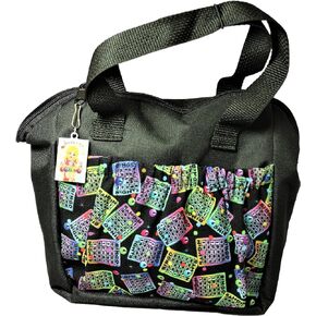 Neon 6 Pocket Bingo Bag with Unique Sweet on Bingo Lucky Charm and Inside Liner, by the