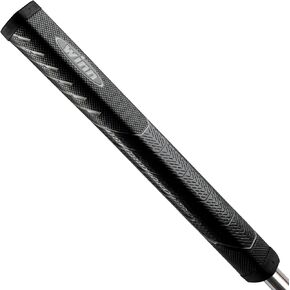 Winn NTP Black Putter Grip: Consistent No-Taper Design with Unique Pistol Profile for Light Grip Pressure. 1.10" Midsize+ Diameter for Added Stability