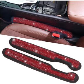 ToBeQueen Bling Car Seat Gap Filler Universal Fit for Car SUV Truck, Set of 2 Handmade Crystal Diamond Rhinestone Seat Gap Blocker Bling Car Accessories for Women(Silver) in Kuwait
