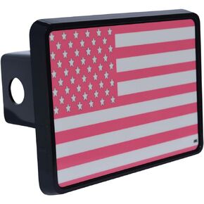 Pink USA American Flag Trailer Hitch Cover Plug US Patriotic for Her Women