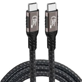 Thunderbolt 4 Cable, USB C 240W 40Gpbs 8K Display, Fit for Apple MacBook iPhone 15 iPad Pro, Braided Type-C Wire 3 ft
