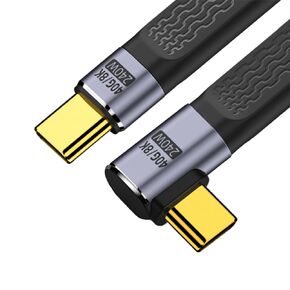 xiwai 40Gbps USB4 Male to Female Straight Slim Flat Extension Cable 13cm with 240W Charging and 8K@60Hz Compatible with Thunderbolt3/4
