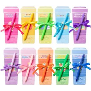 24P Teacher Notepads with Pen Teacher Appreciation Gifts, Motivation Positive Journal with Flower Pattern Border Portability Pocket Notebook, Teacher's Day Birthday Gift Office Home Present Supplies