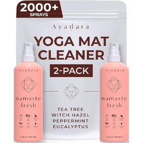 Yoga Mat Cleaner Spray, Cleaning Spray for Yoga Accessories, All Purpose Mat Spray for Gym Equipment, Workout Mat Spray With Tea Tree Oil, Yoga Mat Spray Cleaner, 1000 Sprays per Bottle 2-Pack