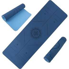 Non-Slip Yoga Mat with Alignment Marks – Lightweight Exercise Mat with Carry Strap for Home Workout or Travel by Wakeman Outdoors