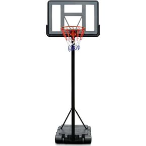 Basketball Hoop Outdoor, Pluralla 44inch Portable Basketball Hoop & Goal with 2 Wheels, Fillable Base, Free Standing Indoor, 4.9-10ft Adjustable Height Backboard for Teenagers and Adults