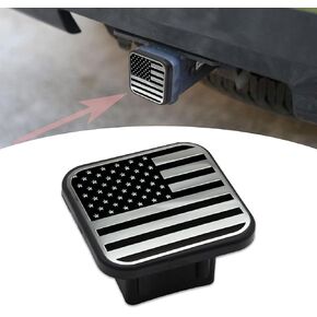 1 PC Automotive Trailer Hitch Dust Plug, American Flag 2 Inch Receiver Rubber Plug Protective Cover, Dustproof Waterproof Trailer Hitch Plug, Square Receiver Cover for Most Cars (Red)
