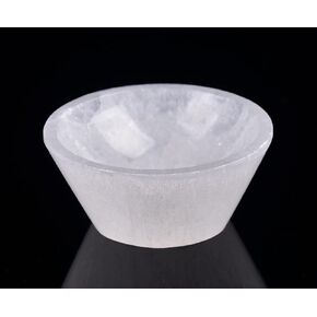 AMOYSTONE Natural Selenite Bowl for Charging Selenite Plate Crystal Bowl Tree of Life Engraved Selenite Dish