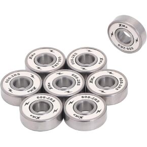 XiKe 8 Pcs 608-2RS Skateboard Bearings 8x22x7mm High Speed Smooth and Durable, Replace for Longboards, Inline Skates, Rollerblades Etc - Blue.
