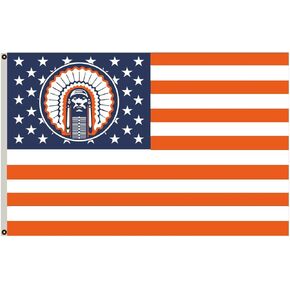 US Stars& Stripes Illinois Fighting Illini Chief Flag Banner 3x5 Feet