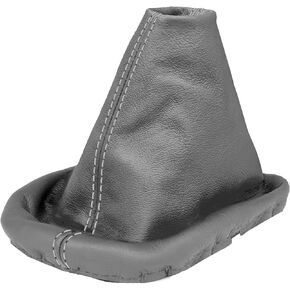 L & P Car Design Shift Boot Cover Genuine Leather Compatible with VW Passat B5 MK5 5 V 1996-2005 Manual Transmission Gray