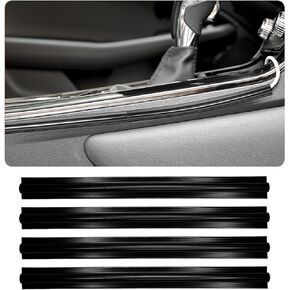 4PCS Car Concealed Wire Sleeve, Self-Adhesive Tubing Cable Hidden Protector, Auto Split Sleeving Wire Cord Organizer, Black Soft PVC Cable Sleeve for USB, Audio & Video Line