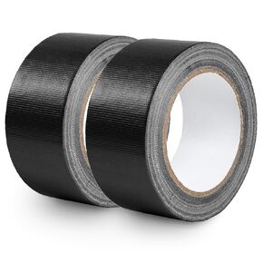 Black Duct Tape Heavy Duty Waterproof, 2 Pack Sticky Duct Tape Black, 2 in x 30 Yards, No Residue, All Weather, Heat Resistant and Durable - 7.5 Mil