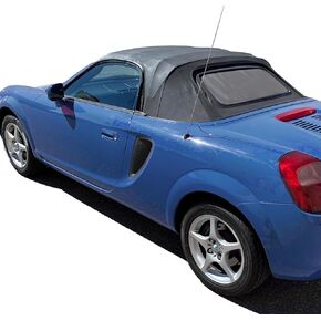 KUAFU Convertible Top Soft Roof Compatible with 2000-2007 Toyota MR2 Spyder Black Sailcloth Vinyl Top w/Clear Plastic Window