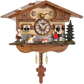 Kuckulino Black Forest Clock with Quartz Movement and Cuckoo Chime TU 2044 PQ