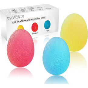 Hand Squeeze Stress Balls Set with Carry Bag 3 Resistance, Finger Wrist Arthritis Therapy Rehab Exerciser, Carpal Tunnel, Stroke Rehabilitation Equipment