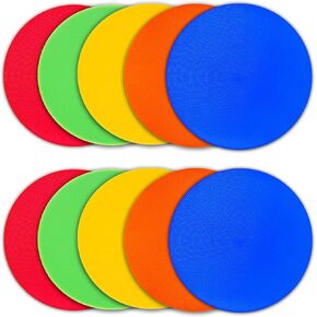 Poly Spot Markers 9 inch 15 Pcs Non-Slip Rubber Agility Markers Flat Field Cones Floor Dots for Football, Soccer, Basketball Training Markers, School Activities, Exercise Drills