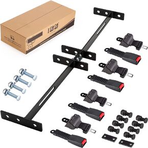 4PCS Universal Retractable Golf Cart Seat Belt Kit with Bracket for Yamaha EZGO,Club Car DS Precedent