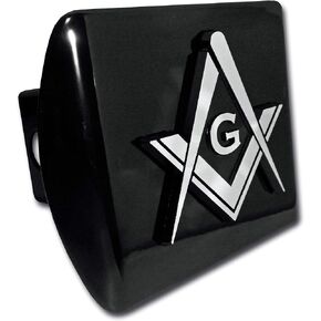Masonic Square and Compasses Brushed All Metal Hitch Cover