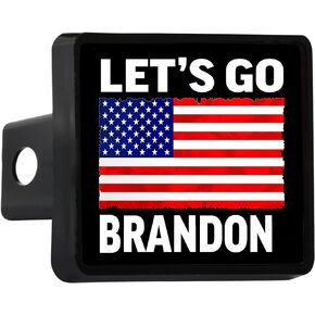 Rogue River Tactical Funny Chant Let's Go Brandon Trailer Hitch Cover Plug Great Gift Idea