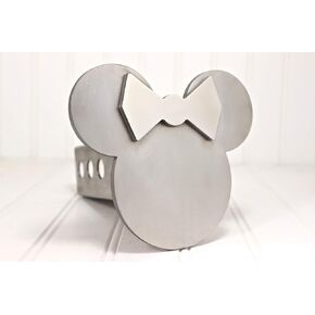 12823-Stainless Minnie Mouse Ears Hitch Cover, 2"