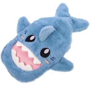 GLEAVI Neck Hot Water Bottle Hot Water Bottle with Cute Stuffed Plush Shark Animal Cover for Hand Warmer for Neck Shoulder and Hand Feet Warmer Blue Refillable Hand Warmer