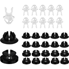 30PCS Hood Prop Rod Holder Clips, Car Engine Hood Stay Clips, Hood Support Prop Rod Holder, Black White Hood Rod Clip Compatible with 91503-SS0-003, Hood Car Grommet Clips for Most Cars