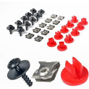 10 Sets Engine Splash Shield Screw Kit,T30 Engine Splash Shield Guard Undertray Cover Screws with Screw Seat and Gasket,Fit for Ford Focus Fusion Escape Explorer C-Max Transit Connect Lincoln MKC