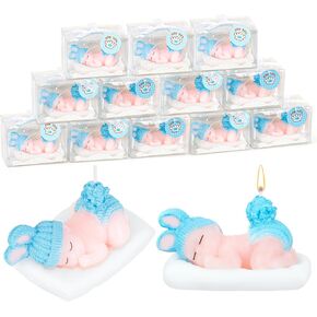 24 Pcs Baby Shower Favor Candles Baby Bottle Candles with Boxes and For You Cards Cute Baby Shower Candles Baby Girl Cake Toppers For Baby Shower Wedding Party Favors Decorations
