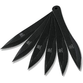 رمح رمي 9.4 بوصة، مجموعة رمي كاملة التانغ، من الفولاذ المقاوم للصدأ مع مجموعة رمي غمد من النايلون للمنافسة والترفيه - 6 عبوات in Kuwait