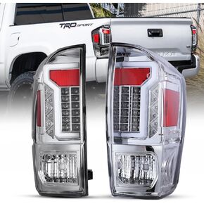 CPW Tail Lights Compatible with [2016 2017 2018 2019 2020 2021 2022 2023 Toyota Tacoma] LED Tube Bar Tail lights (Black/Smoke Lens)