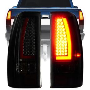 Tail Light Assembly for 1999-2002 Chevy Silverado 1500 2500 HD, 1999-2003 GMC Sierra 1500 2500 HD Fleetside, Brake Lights Pair, Smoke Lens