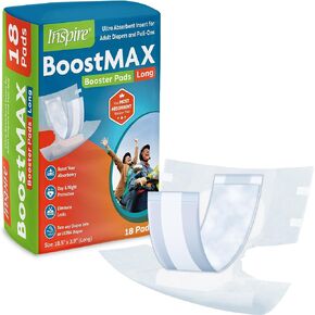Money Back Leak Free Guarantee! Inspire Incontinence Booster Pads Super Absorbent Extra Long | Incontinence Pad Insert Liner Women and Men | Diaper Pads Inserts for Adult Diapers 5+ Cups Absorbency