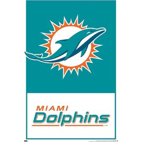 Trends International NFL Miami Dolphins - Logo 21 Wall Poster, 22.4L x 14.7W, Premium Unframed Version