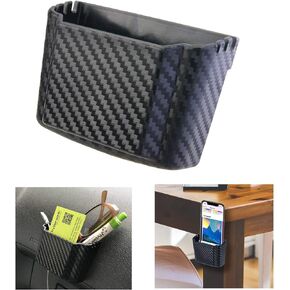 Hypersonic Front Seat Car Organizer Universal Vehicle Dashboard Pocket Holder Plastic Black Cargo Storage Box Holds Phone Money Cards Keys Glasses Remote