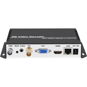 H.265 H.264 SDI HDMI VGA CVBS IP Video Streaming Decoder HD IPTV Decoder for Decoding IP Camera Stream RTMP M3U8 RTSP UDP SRT to SDI HDMI