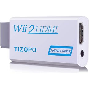 Wii to HDMI Converter,Wii HDMI Adapter Output Video Audio HDMI Converter 1080P，with 3,5mm Audio Jack&HDMI Output Compatible with Wii, Wii U, HDTV, Supports All Wii Display Modes 720P, NTSC