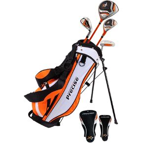 Precise Distinctive Left Handed Junior Golf Club Set for Age 3 to 5 (Height 3' to 3'8""), Set Includes: Driver (15""), Hybrid Wood (22, 7 Iron, Putter, Bonus Stand Bag & 2 Headcovers