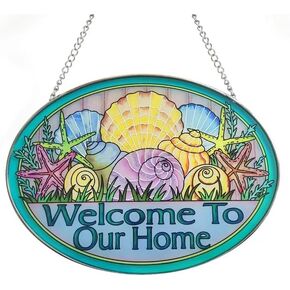 Stained Glass Window Hangings Bee, Butterfly, Puppy Suncatchers Stained Glass Windows, Wall Hangings Hand-Painted Glass Panel Decoration (Bees)