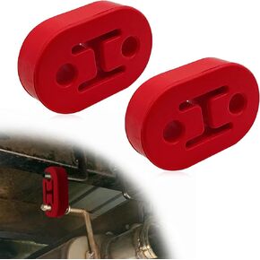 2Pcs Universal Rubber Insulator Bushing Exhaust Hanger Rubber Insulator Bushing Mount 2 Holes, Upgrade Damping High Density Rubber (Black)