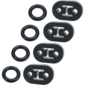 Universal Car Rubber Exhaust Hanger 2 Hole Exhaust Mounting Bushing Insulator Muffler Bracket with O Ring (4 Brackets + 4 O Rings) in Kuwait