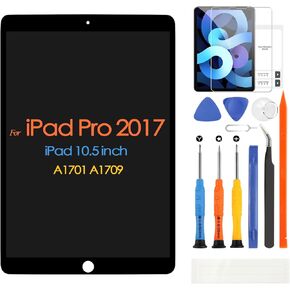Screen Replacement for iPad Pro 10.5" 2017 A1701 A1709,LCD Display Touch Screen Digitizer Glass Panel Full Assembly with Repair Tools(Black)