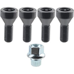 AUTOKAY 36136786419 Set of 5 Locking Wheel Nuts Bolts Nuts Set and Master Key Fits for BMW 1/3/5/6 Series M12 x 1.5