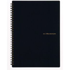 Maruman MNEMOSYNE Soft Cover Notepad Holder with 50-sheet notepad, 8.93 x 6.57 Inches (A5), 8mm-ruled, Black, 1 ea. (PH169)
