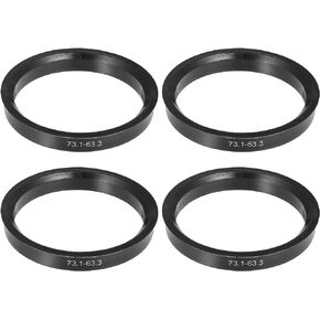 ACROPIX 73.1mm to 63.3mm Universal Car Hub Centric Rings Black - Pack of 4
