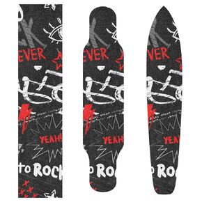 Abstract Fashion Graffiti Longboard Grip Tape 44" x 10" Bubble Free Skateboard Grip Tape Sheet Scooter Grip Tape Easy Apply Grip Tape for Skateboards