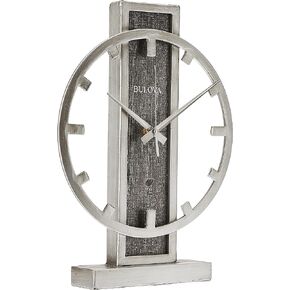 Bulova B1864 Streak Tabletop Clock, Aged Silver-Tone 2.63 x 12 x 16
