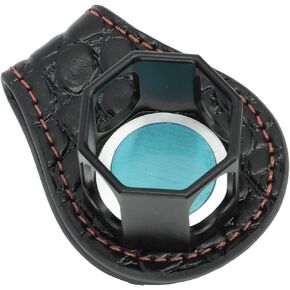 Portable Pool Chalk Holder, Black Aluminum Alloy and Leather Lightweight Magnetic Pool Cue Chalk Holder for Pool Competition