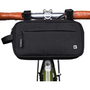 Rhinowalk Bike Handlebar Bag ，Professional Exercise Bike Bag ，Multifunctional Mountain Bike Crossbar Front Bag Road Bike Basket Bicycle Frame Bag Waist Shoulder Bag，Black Green (Black)